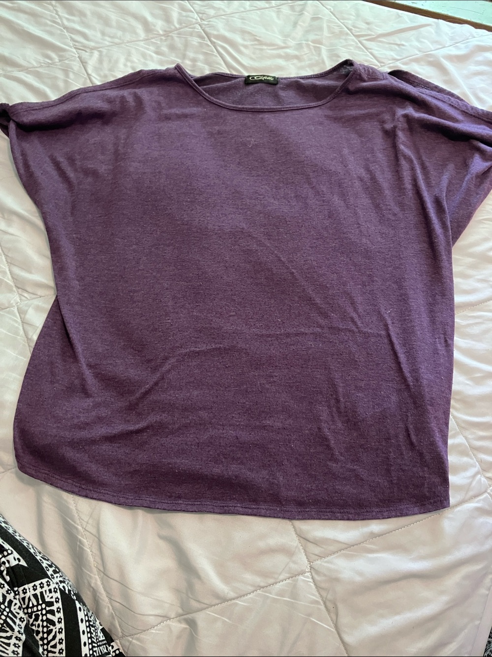 Purple Short Sleeve Cold Shoulder Top